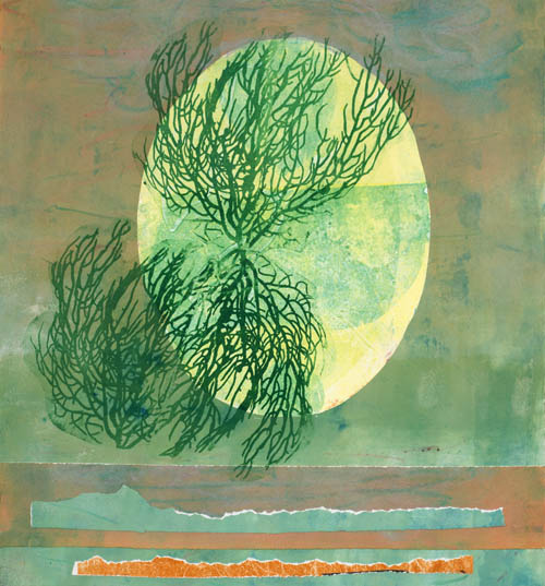 Amy Ernst - Icarus - 2017 monoprint and collage